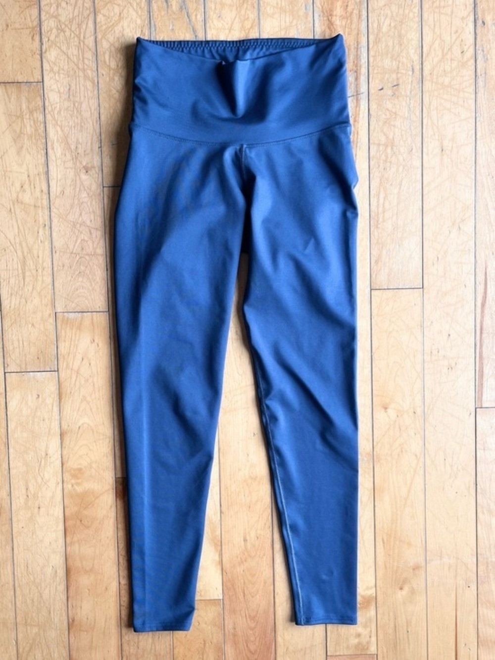 Rose Buddha High‑Waist Blue Performance Leggings Size 6